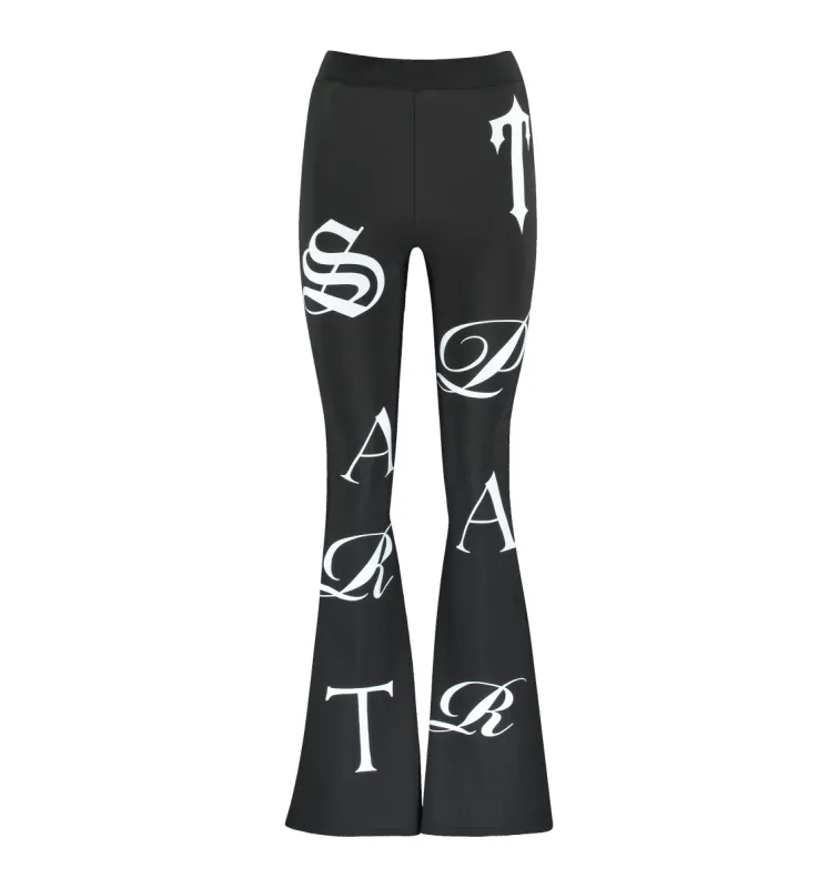 Women's Script Flared Trousers - Black sold by Trapstar London