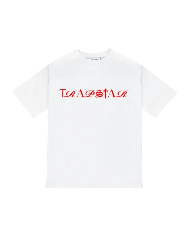 Script Print Tee - White/Red sold by Trapstar London