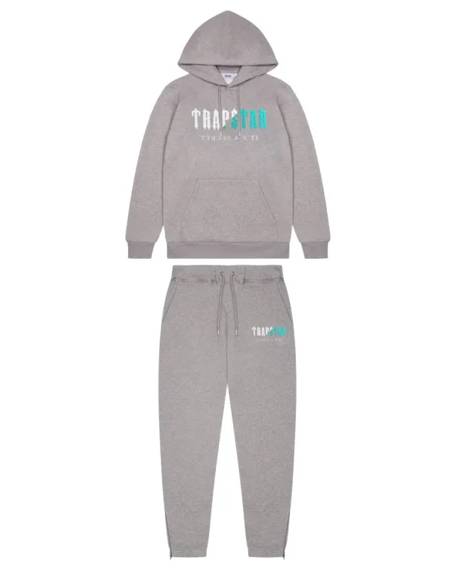 Decoded Chenille Hooded Tracksuit - Grey/Teal sold by Trapstar London
