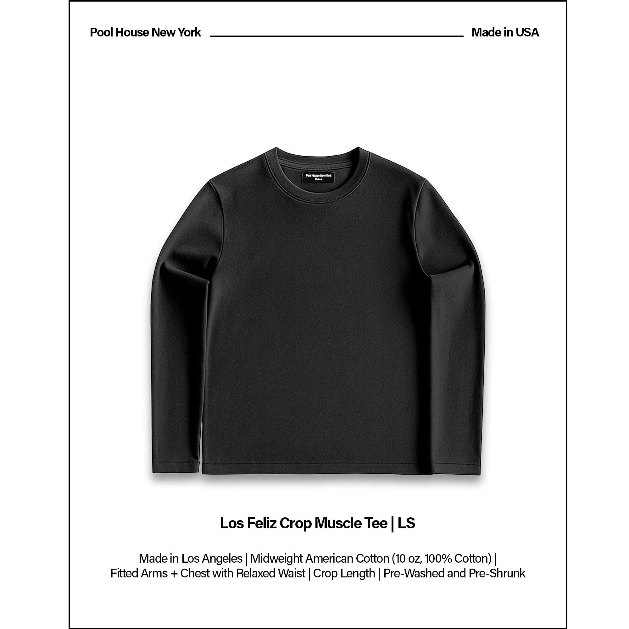 Los Feliz Crop Muscle Tee II | Long Sleeve sold by Pool House New York product image thumbnail 2