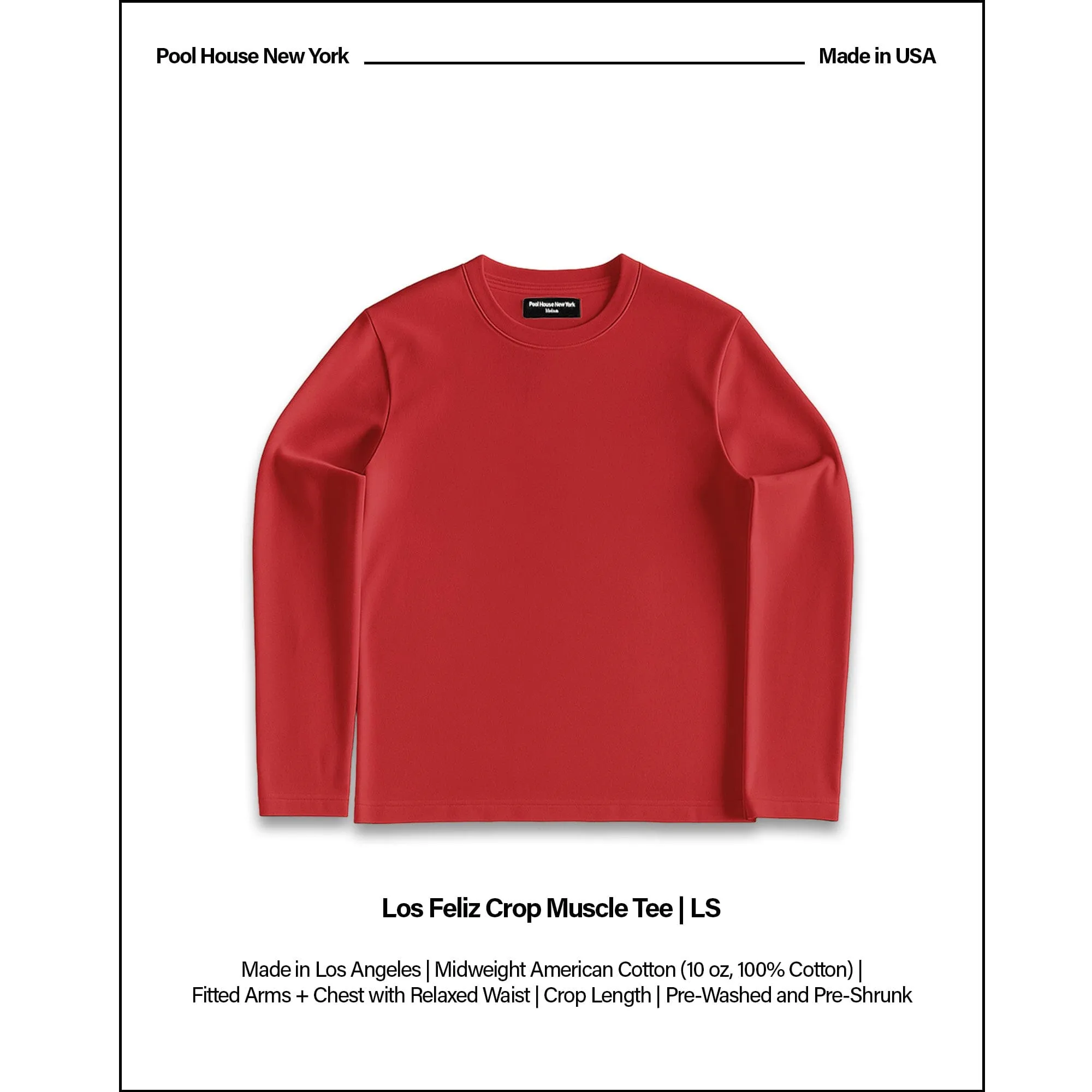 Los Feliz Crop Muscle Tee II | Long Sleeve sold by Pool House New York product image thumbnail 2
