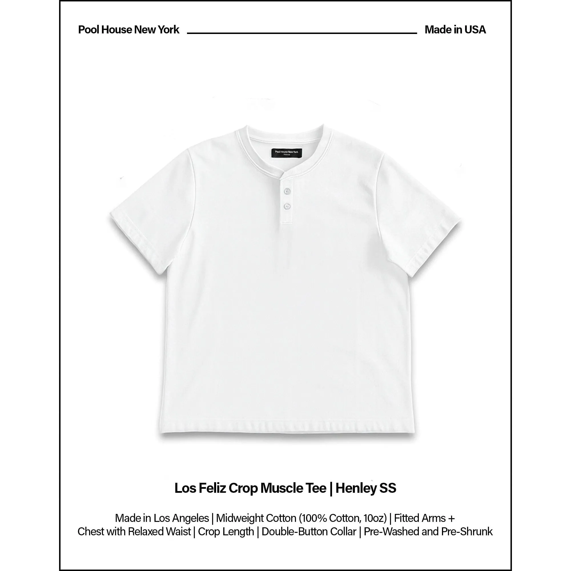 Los Feliz Crop Muscle Tee | Henley Short Sleeve sold by Poolhousenewyork product image thumbnail 2