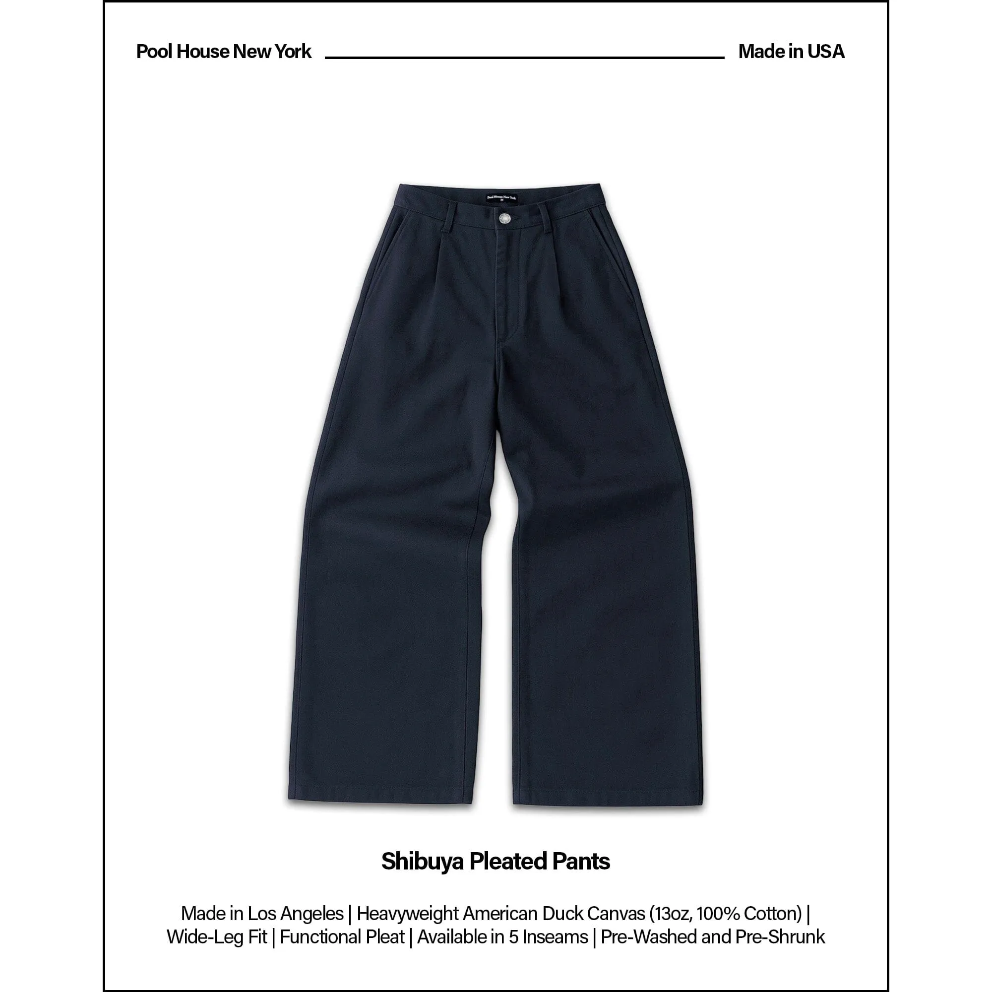 Shibuya Pleated Pants | Baggy, Wide-Leg sold by Pool House New York product image thumbnail 2