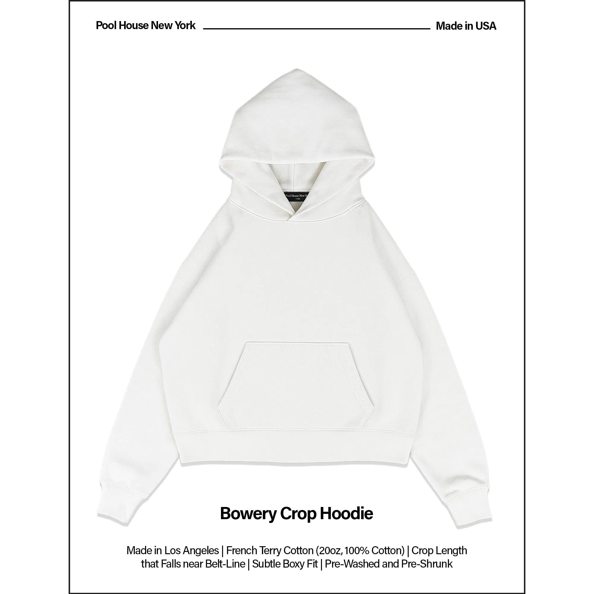 The Bowery Crop Hoodie sold by Pool House New York product image thumbnail 2