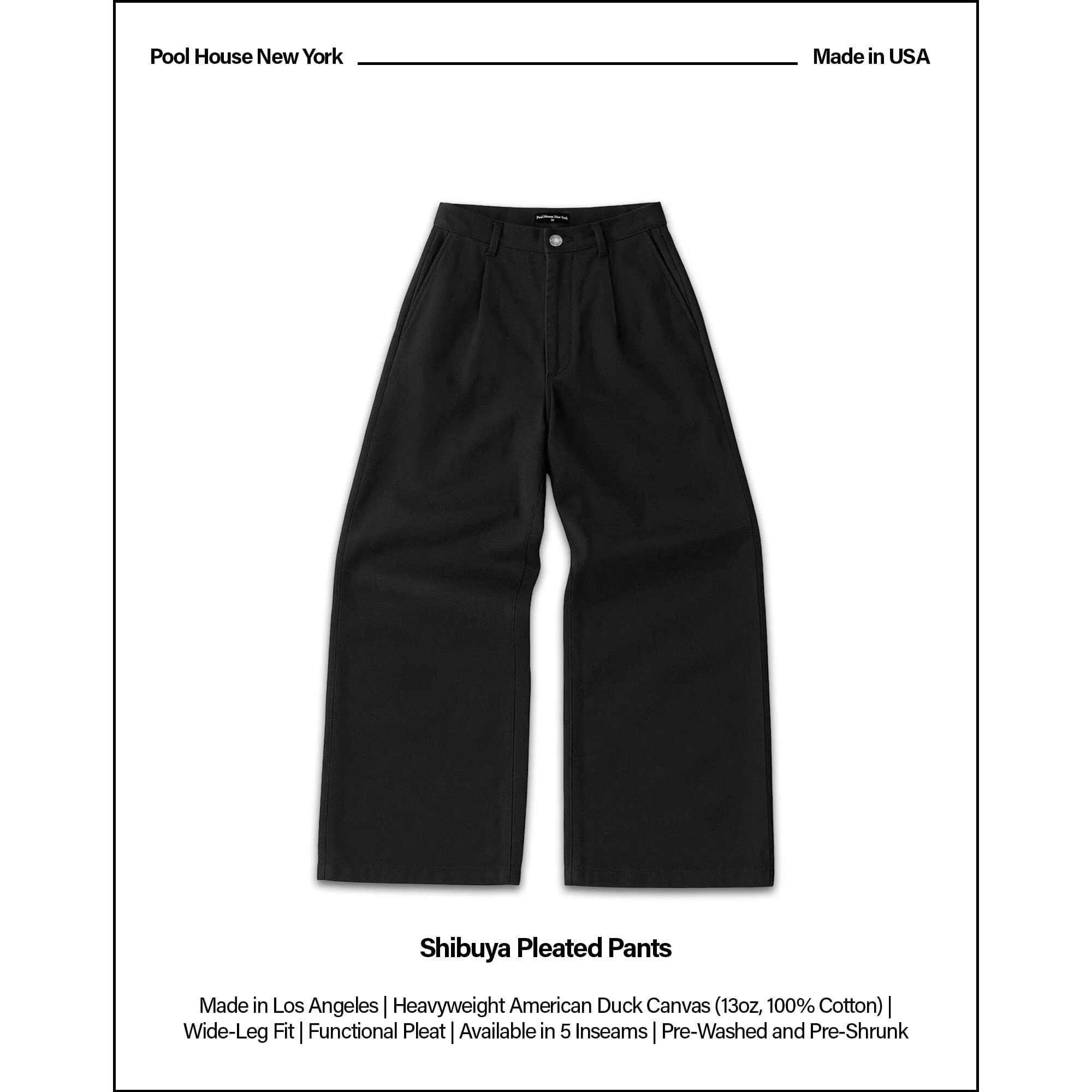 Shibuya Pleated Pants | Baggy, Wide-Leg sold by Poolhousenewyork product image thumbnail 2