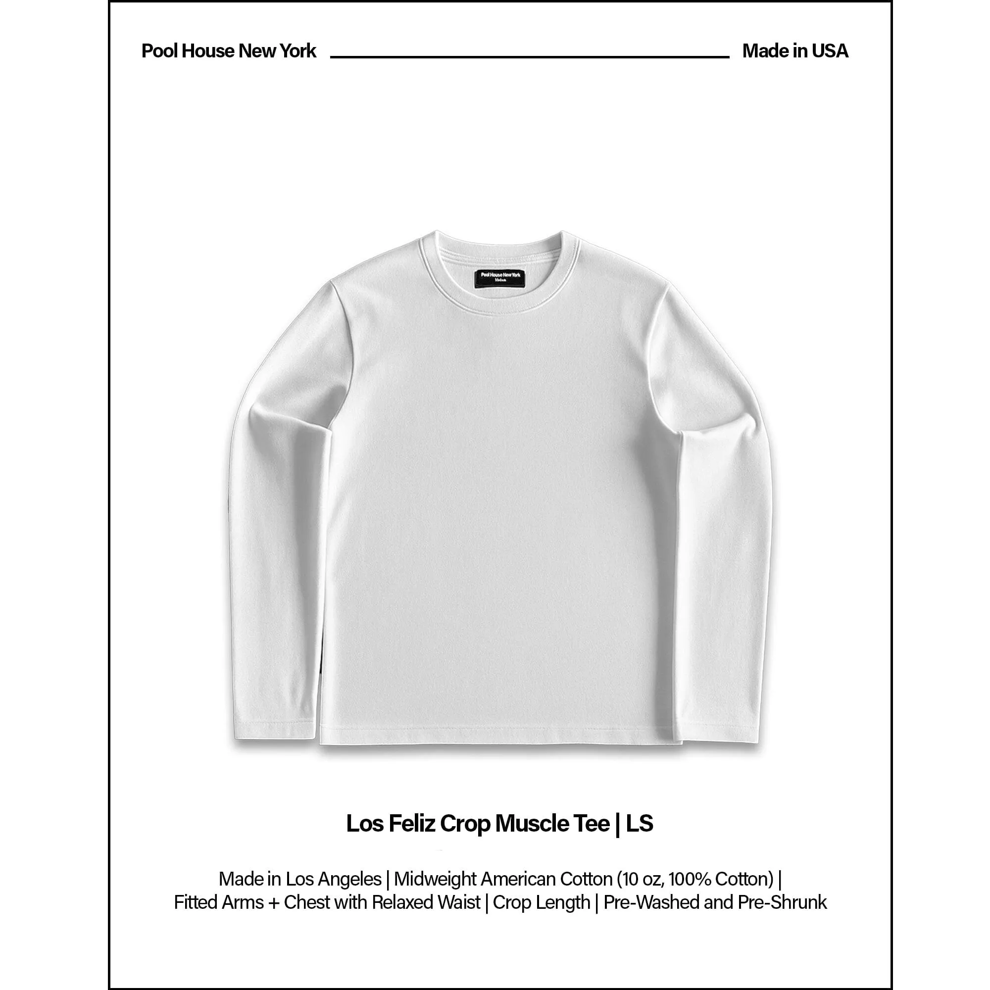 Los Feliz Crop Muscle Tee II | Long Sleeve sold by Pool House New York product image thumbnail 2