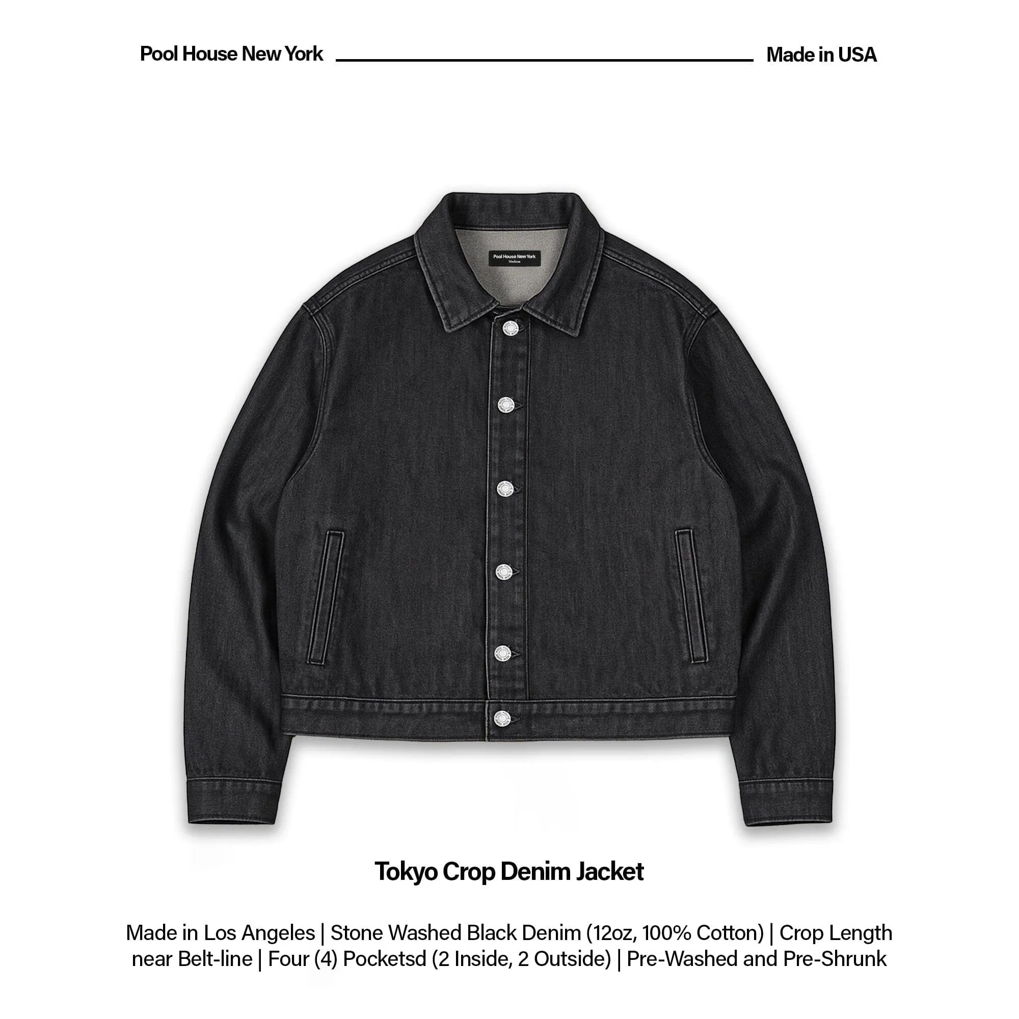 The Tokyo Crop Denim Jacket sold by Poolhousenewyork product image thumbnail 2