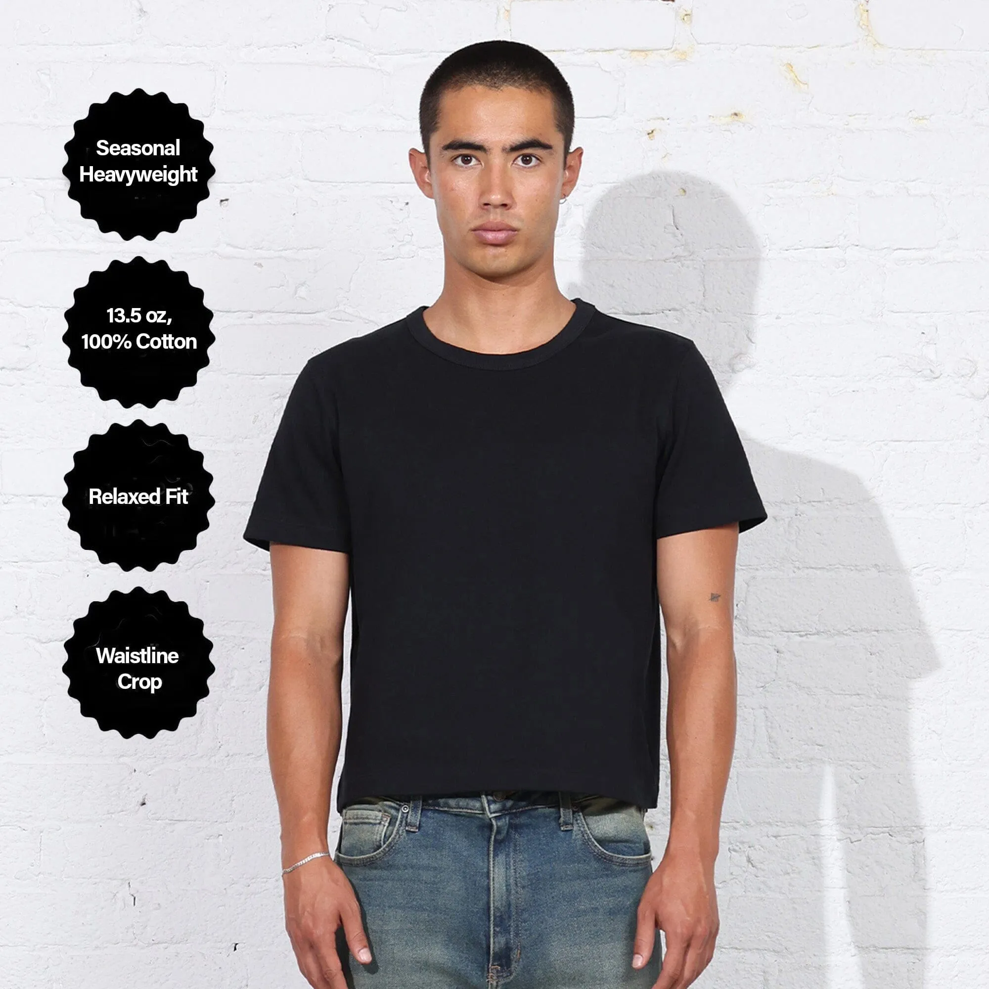 Larchmont Boxy Crop Tee | Heavyweight | 13.5oz sold by Pool House New York