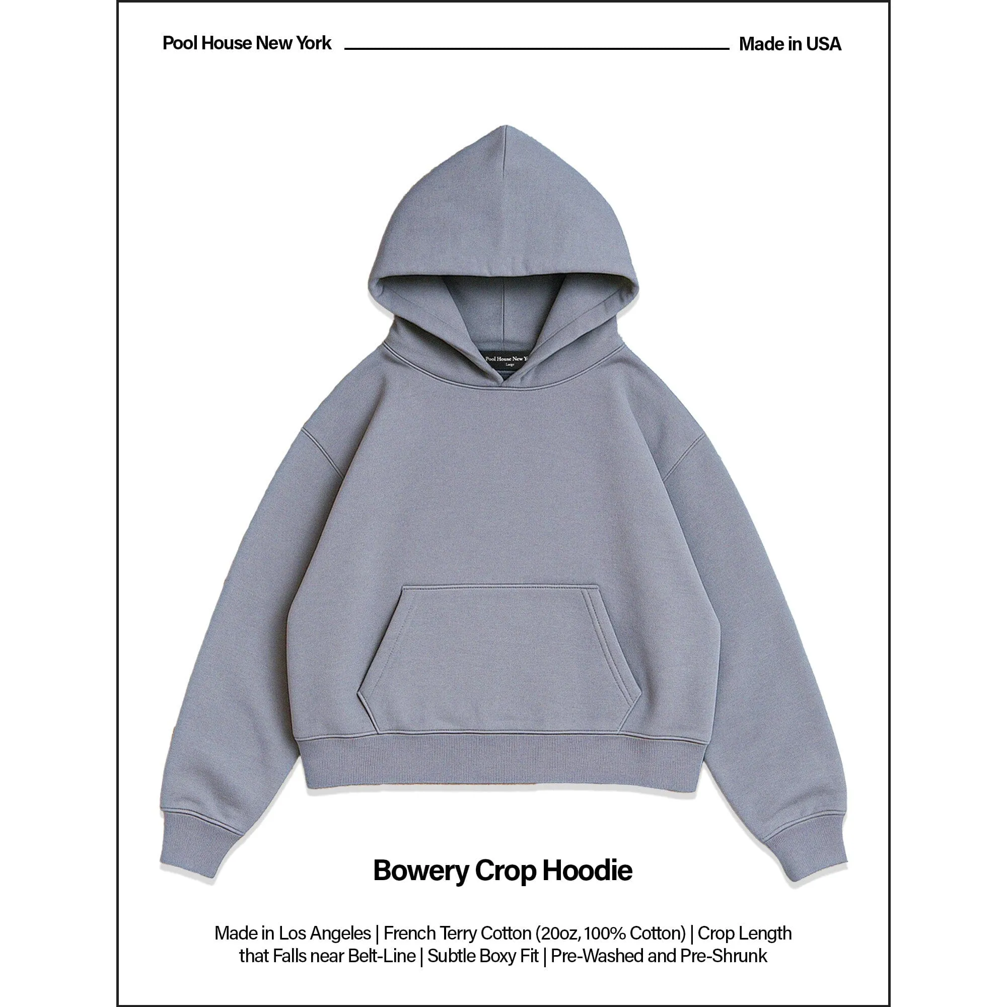 The Bowery Crop Hoodie sold by Poolhousenewyork product image thumbnail 2