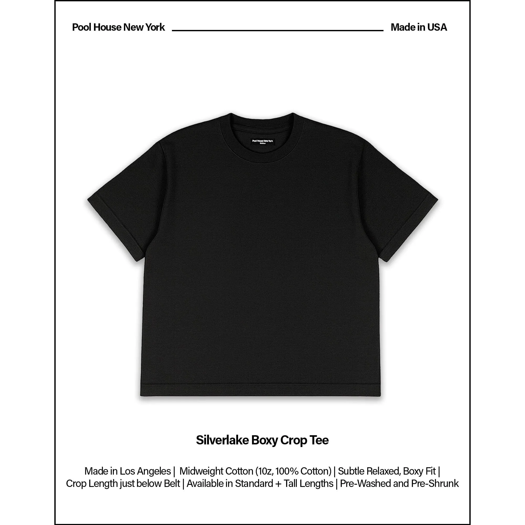 Silverlake Crop Tee III | Boxy, Relaxed Fit sold by Pool House New York product image thumbnail 2
