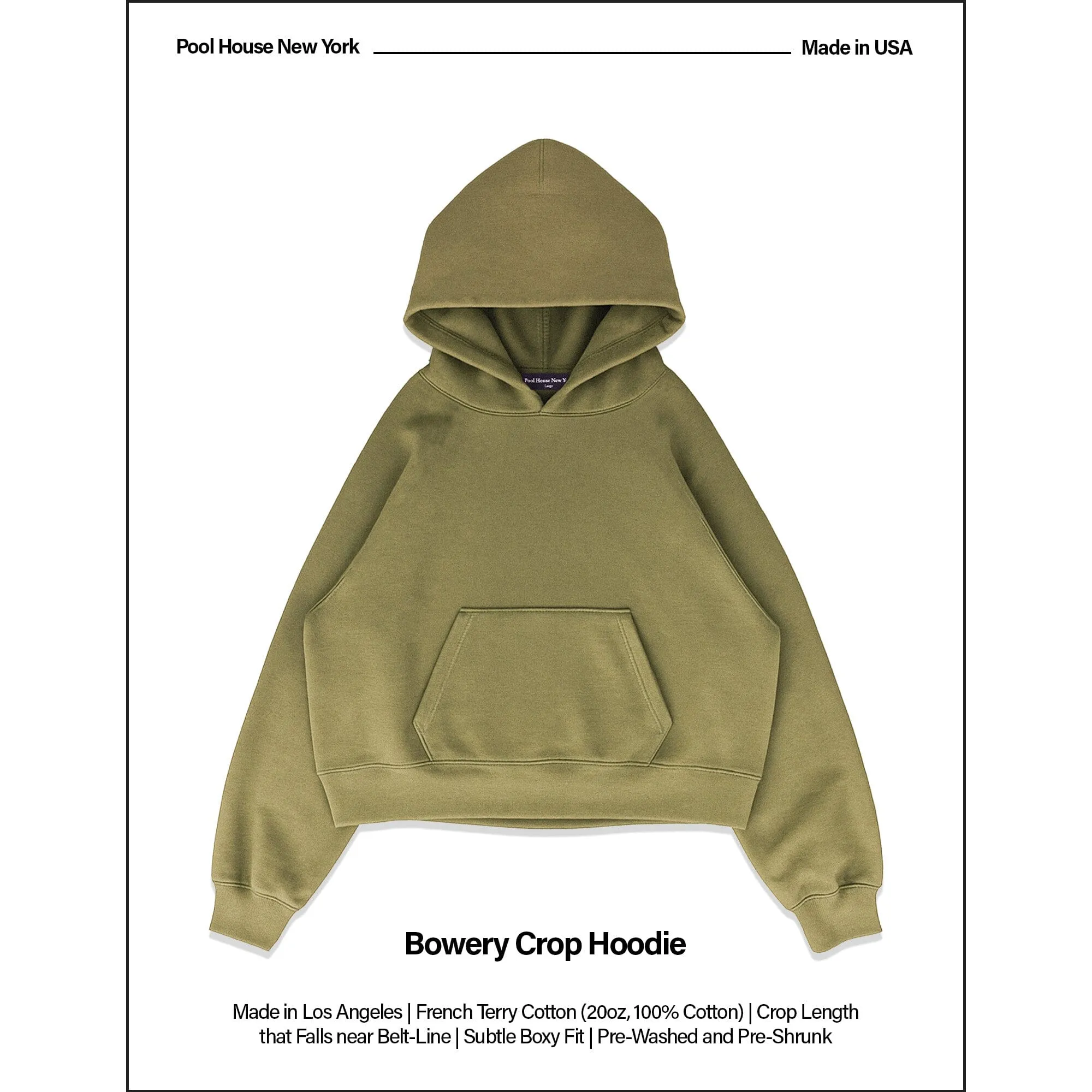 The Bowery Crop Hoodie sold by Poolhousenewyork product image thumbnail 2