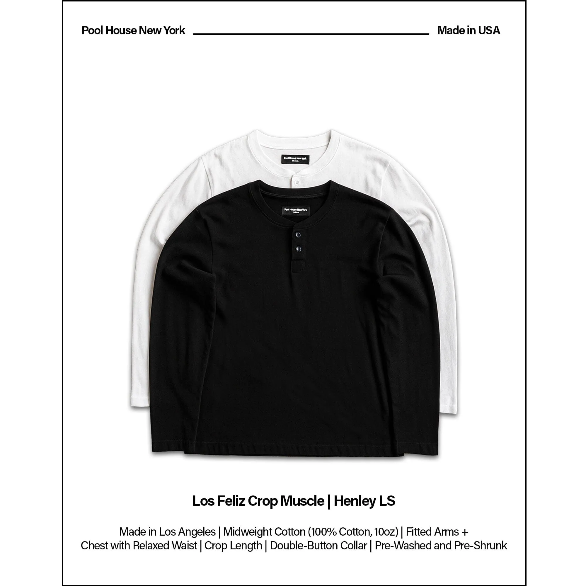 2-Pack | Los Feliz Crop Muscle Tee | Henley Long Sleeve sold by Pool House New York product image thumbnail 2