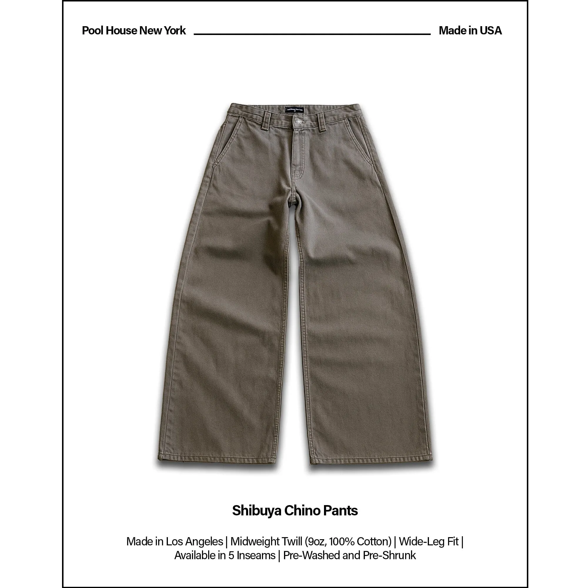 Shibuya Chino Pants II | Straight-Wide Leg sold by Pool House New York product image thumbnail 2