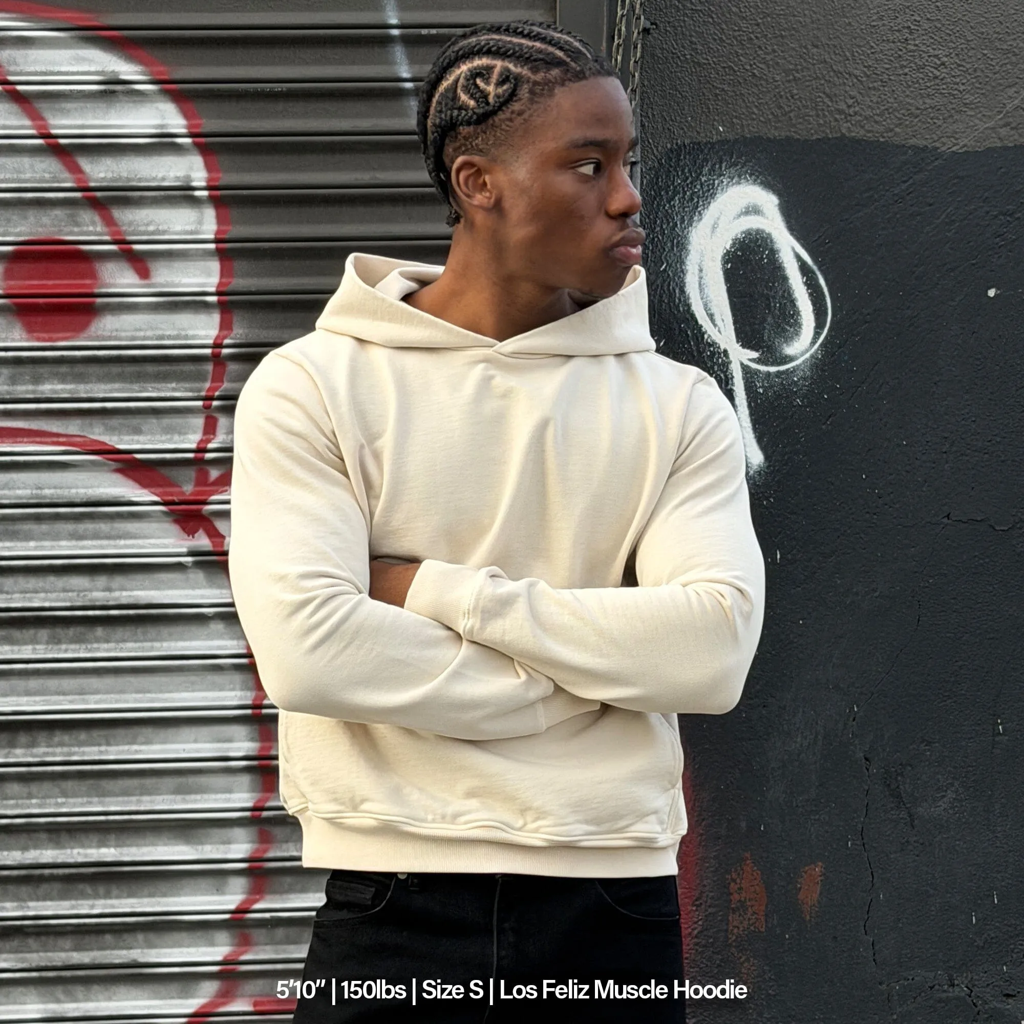 Los Feliz Crop Muscle Hoodie | Fitted sold by Pool House New York product image thumbnail 4
