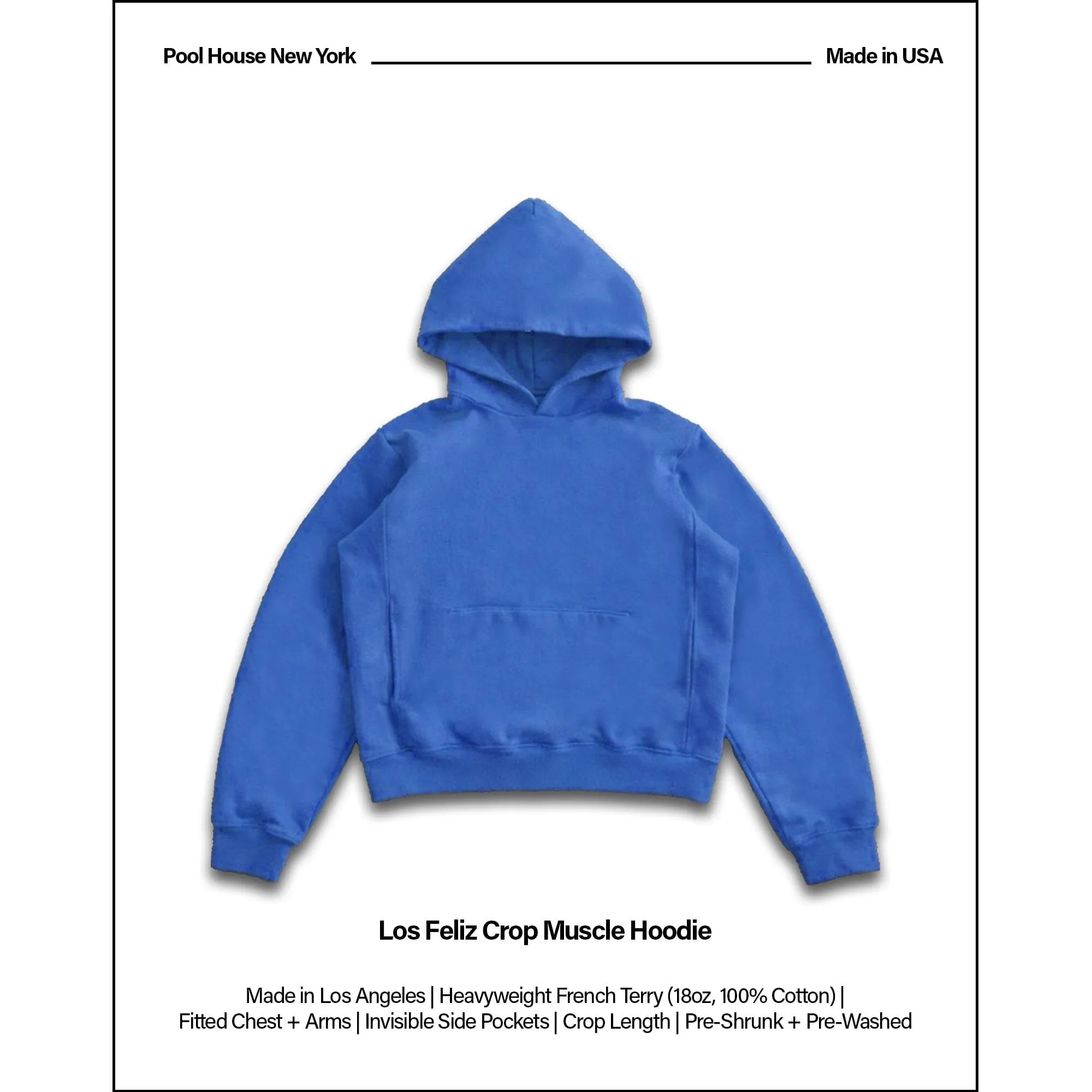 Los Feliz Crop Muscle Hoodie | Fitted sold by Pool House New York product image thumbnail 2