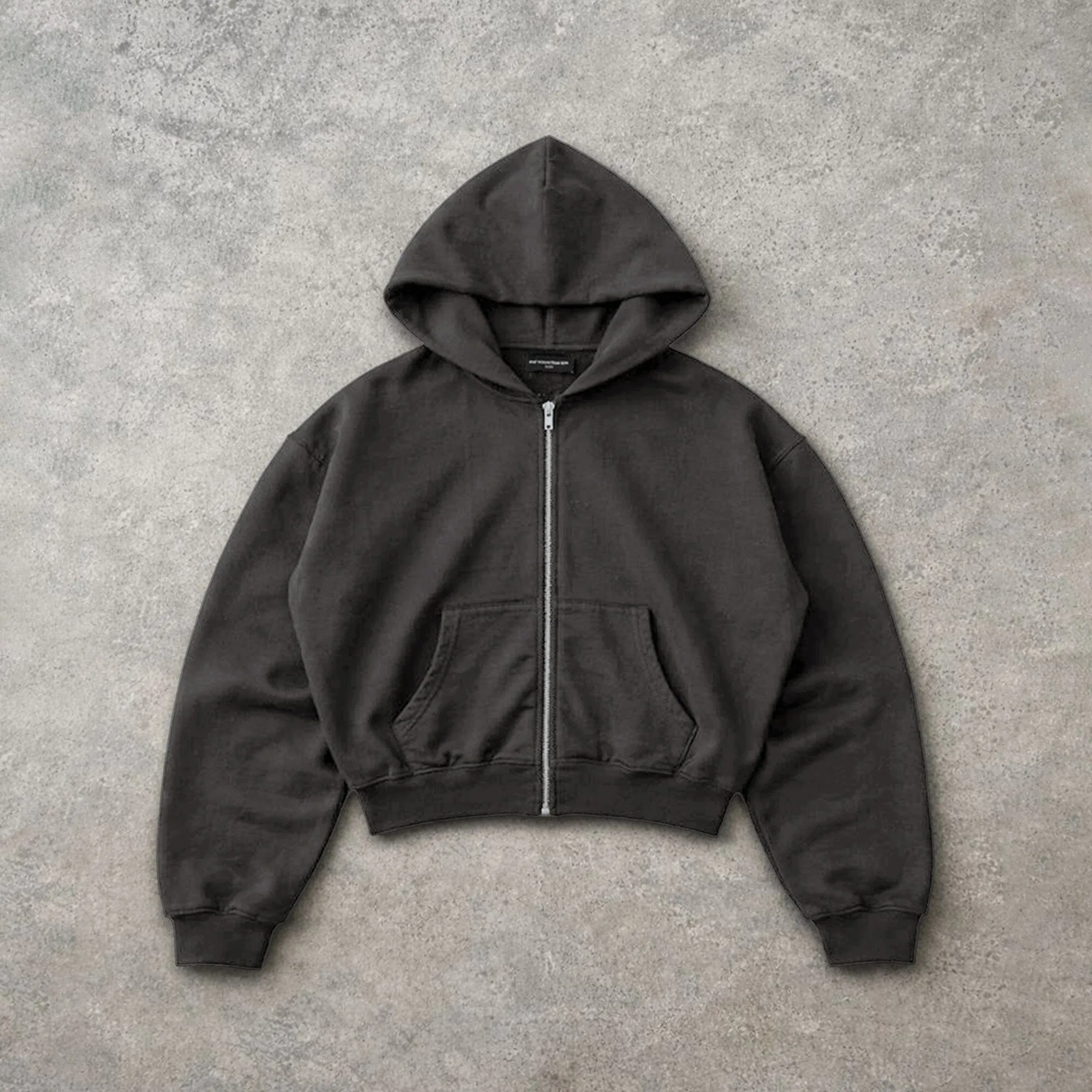 Bleecker Cinched Crop Zip-Up | Relaxed, Drop-Shoulder sold by Pool House New York product image thumbnail 3