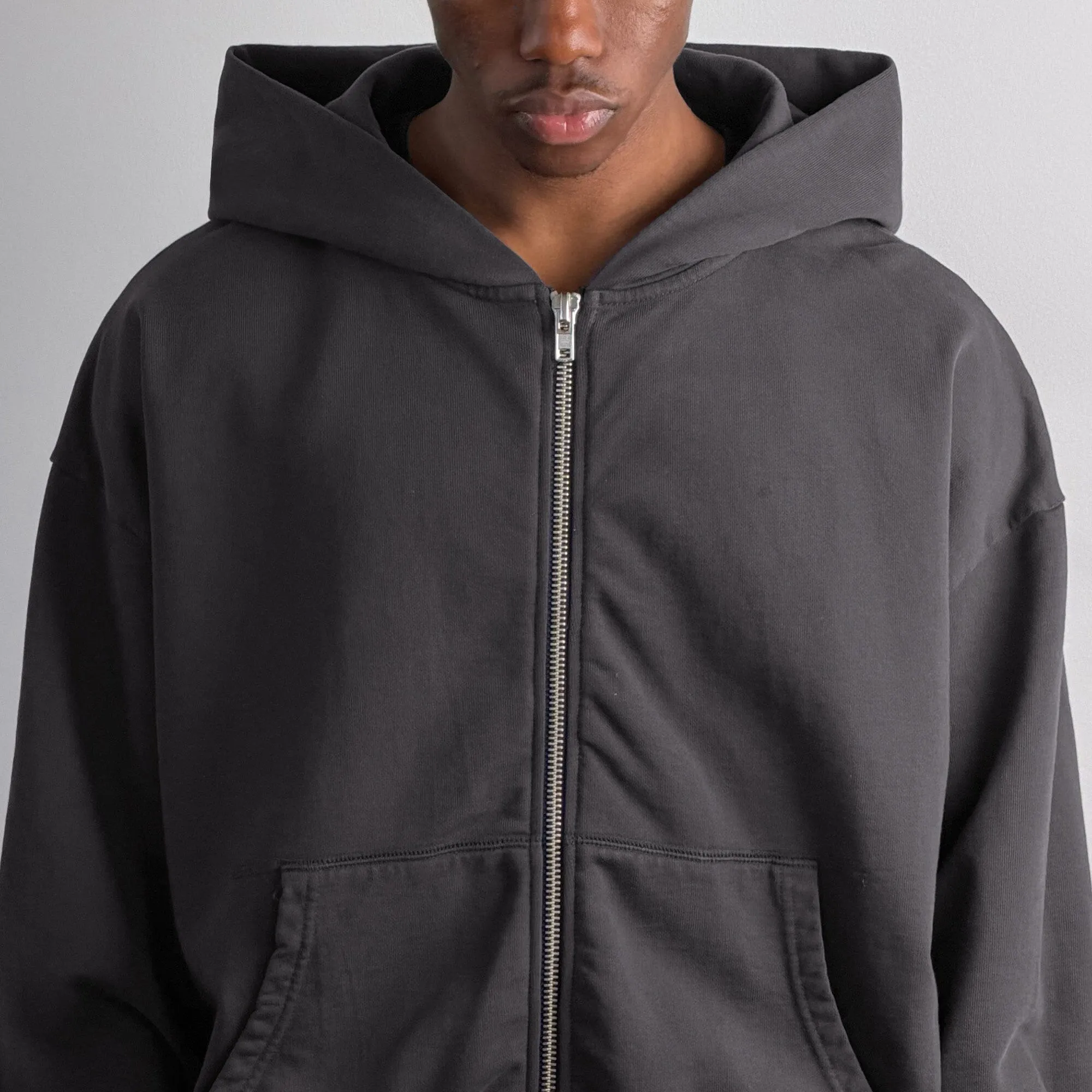 Bleecker Cinched Crop Zip-Up | Relaxed, Drop-Shoulder sold by Pool House New York product image thumbnail 5