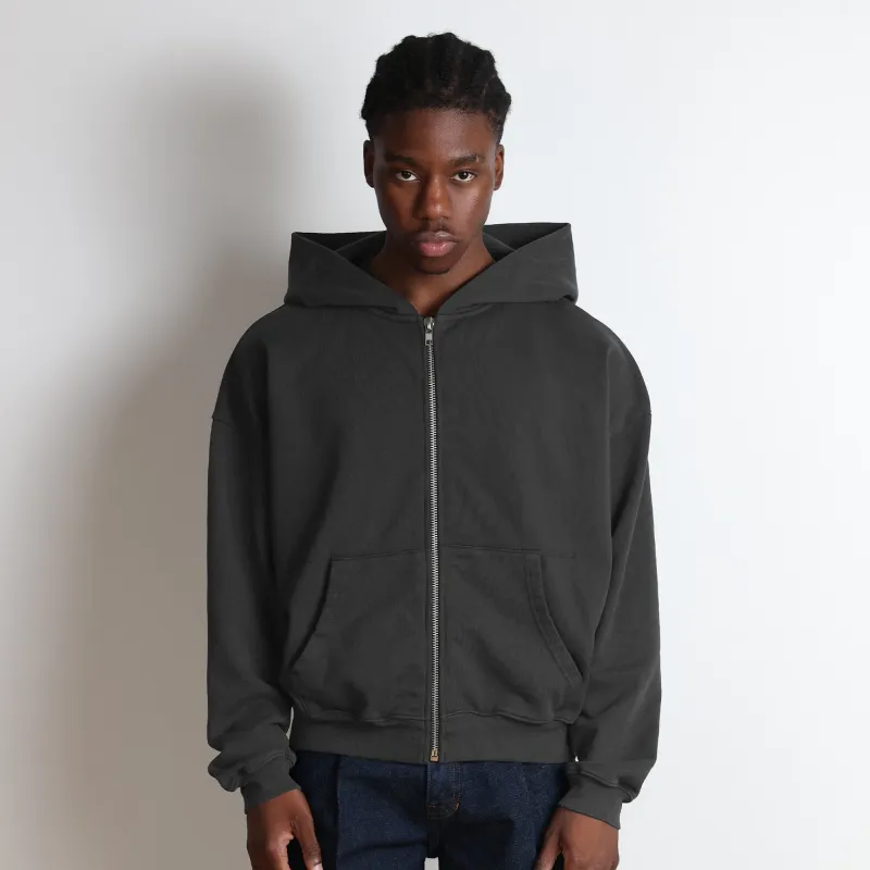 Bleecker Cinched Crop Zip-Up | Relaxed, Drop-Shoulder sold by Pool House New York