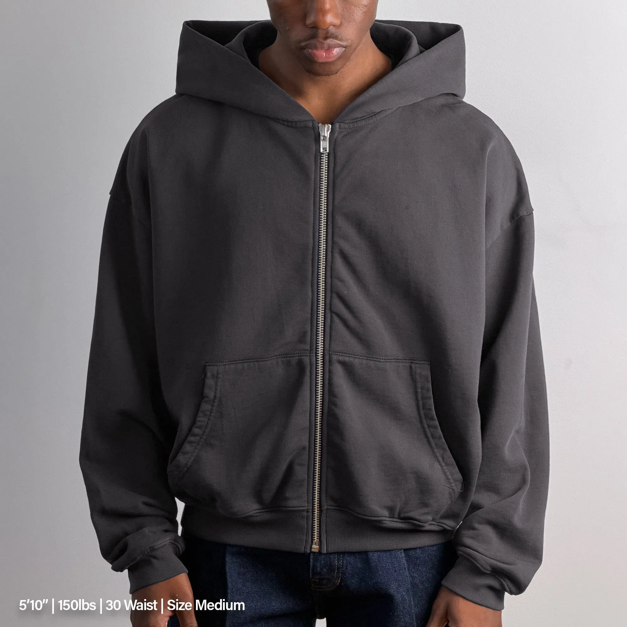 Bleecker Cinched Crop Zip-Up | Relaxed, Drop-Shoulder sold by Pool House New York product image thumbnail 4