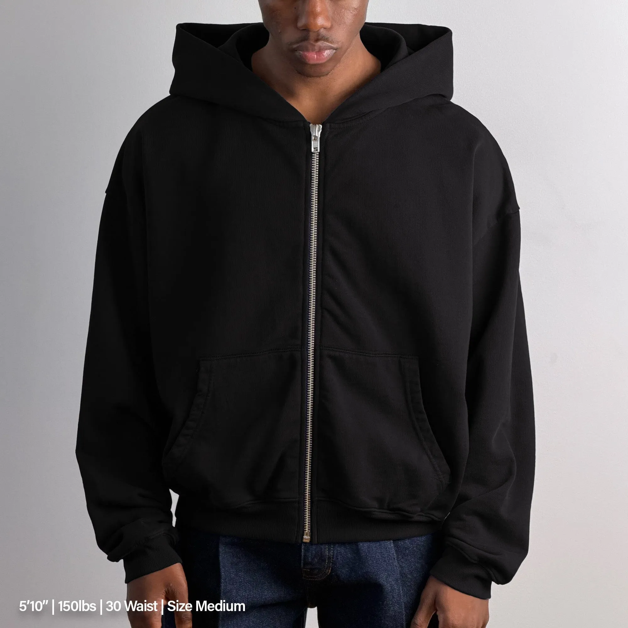 Bleecker Cinched Crop Zip-Up | Relaxed, Drop-Shoulder sold by Pool House New York product image thumbnail 5