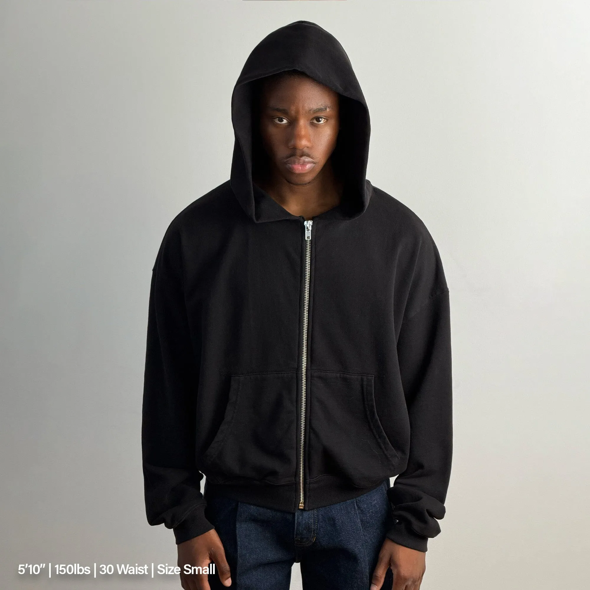 Bleecker Cinched Crop Zip-Up | Relaxed, Drop-Shoulder sold by Pool House New York product image thumbnail 4