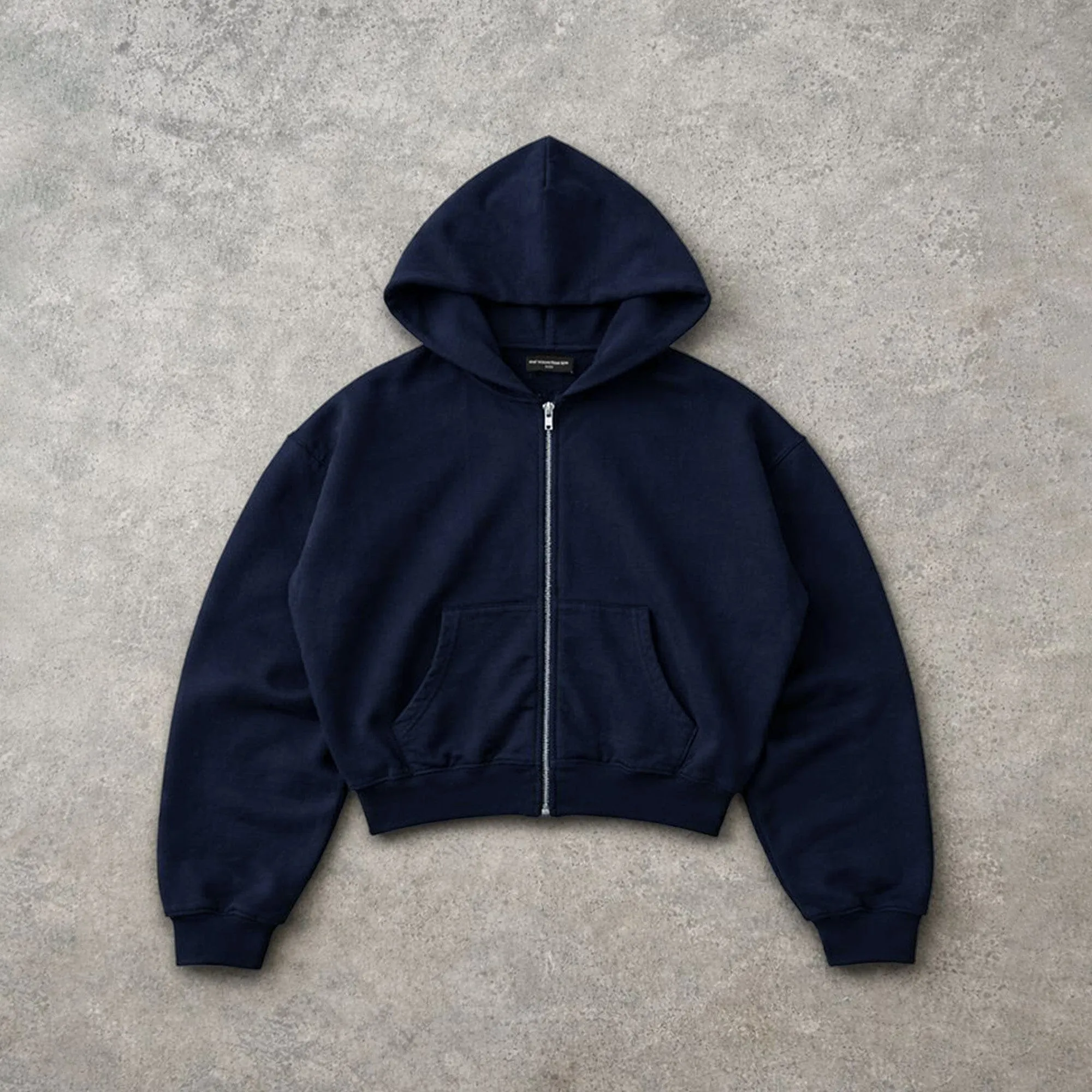 Bleecker Cinched Crop Zip-Up | Relaxed, Drop-Shoulder sold by Pool House New York product image thumbnail 3