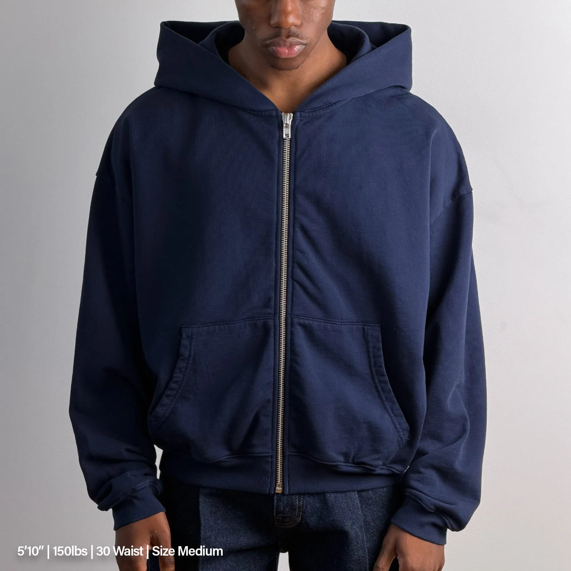 Bleecker Cinched Crop Zip-Up | Relaxed, Drop-Shoulder sold by Pool House New York product image thumbnail 4