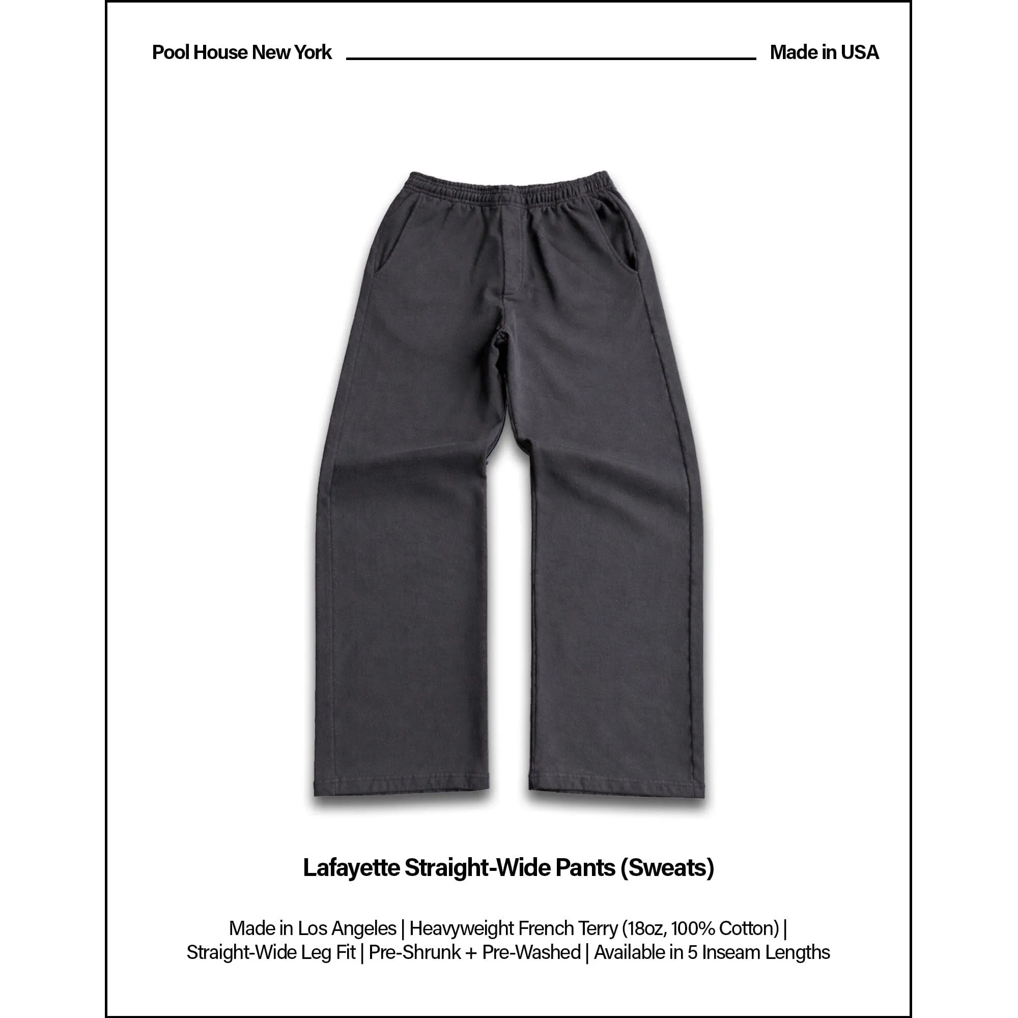Lafayette Studio Pants (Sweats) | Straight-Wide Leg sold by Pool House New York product image thumbnail 2