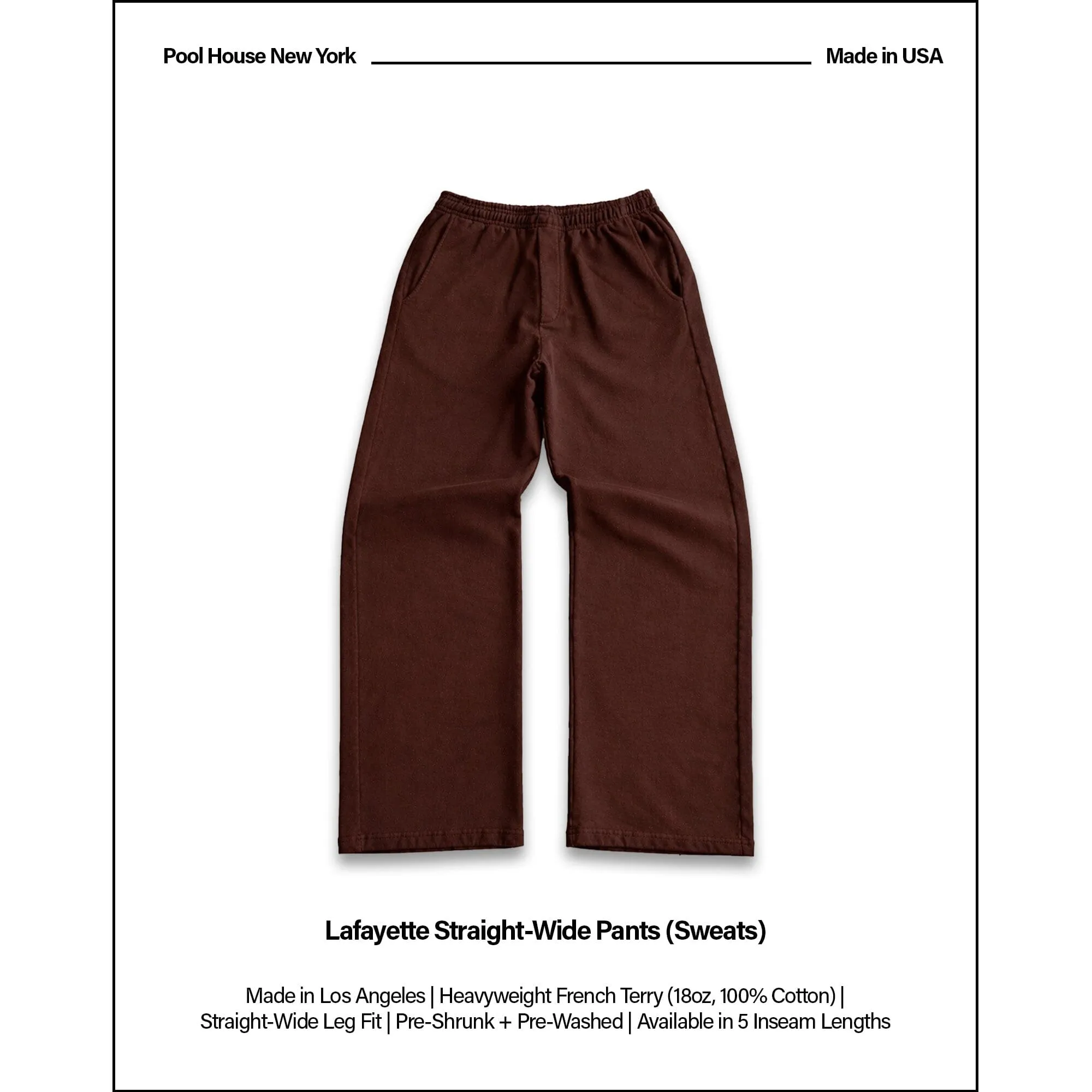 Lafayette Studio Pants (Sweats) | Straight-Wide Leg sold by Pool House New York product image thumbnail 2
