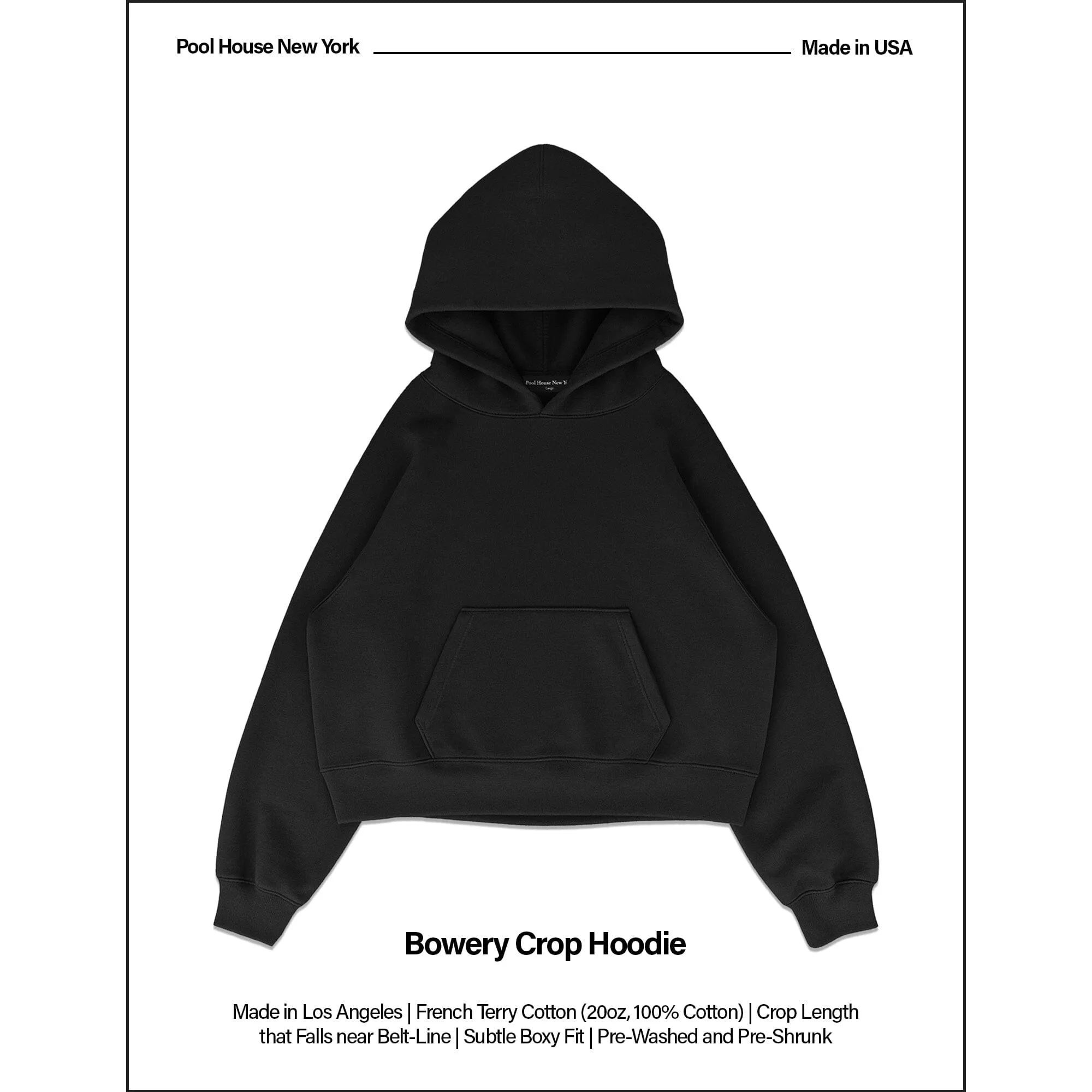 The Bowery Crop Hoodie sold by Pool House New York product image thumbnail 2