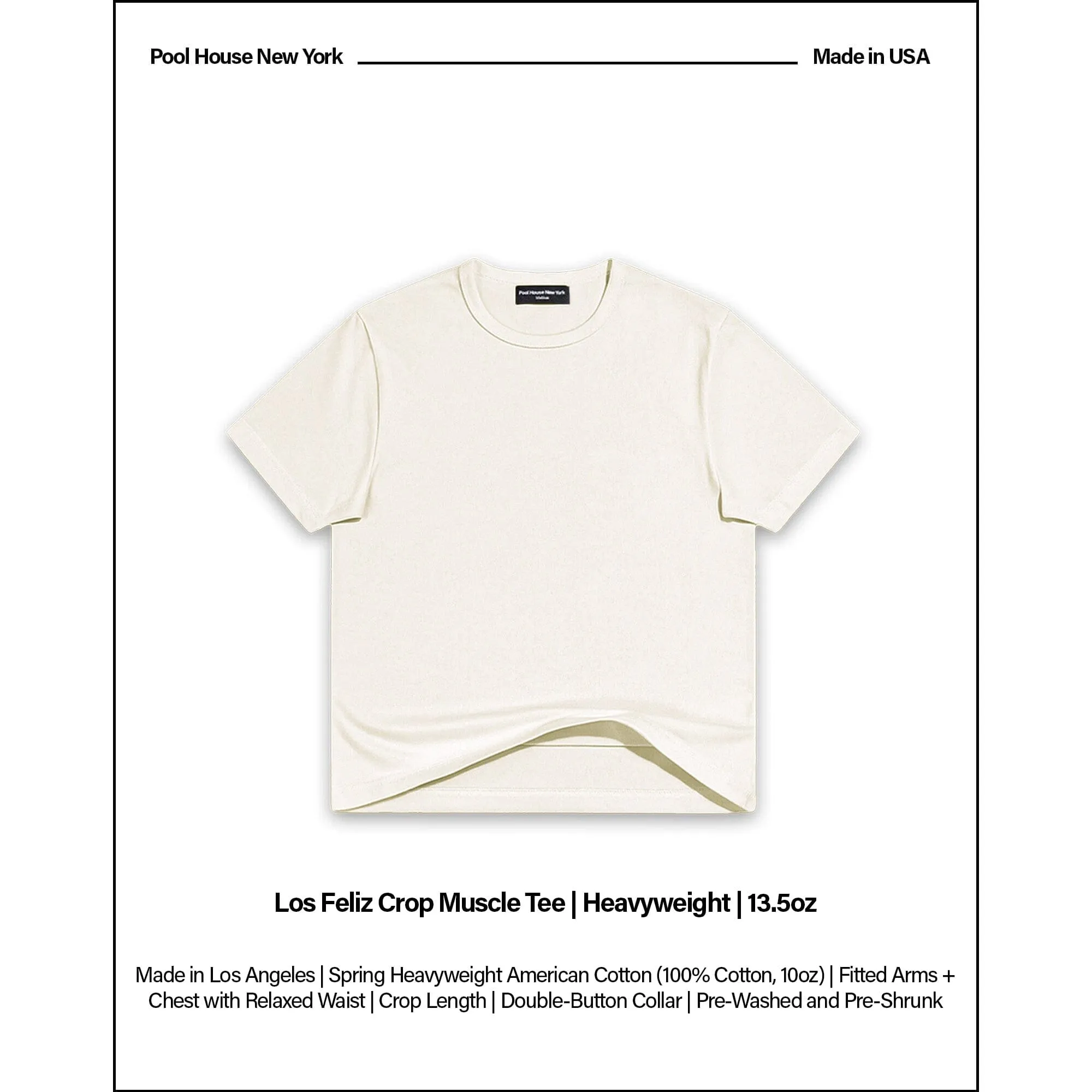 Los Feliz Crop Muscle Tee II | Heavyweight | 13.5oz sold by Pool House New York product image thumbnail 2