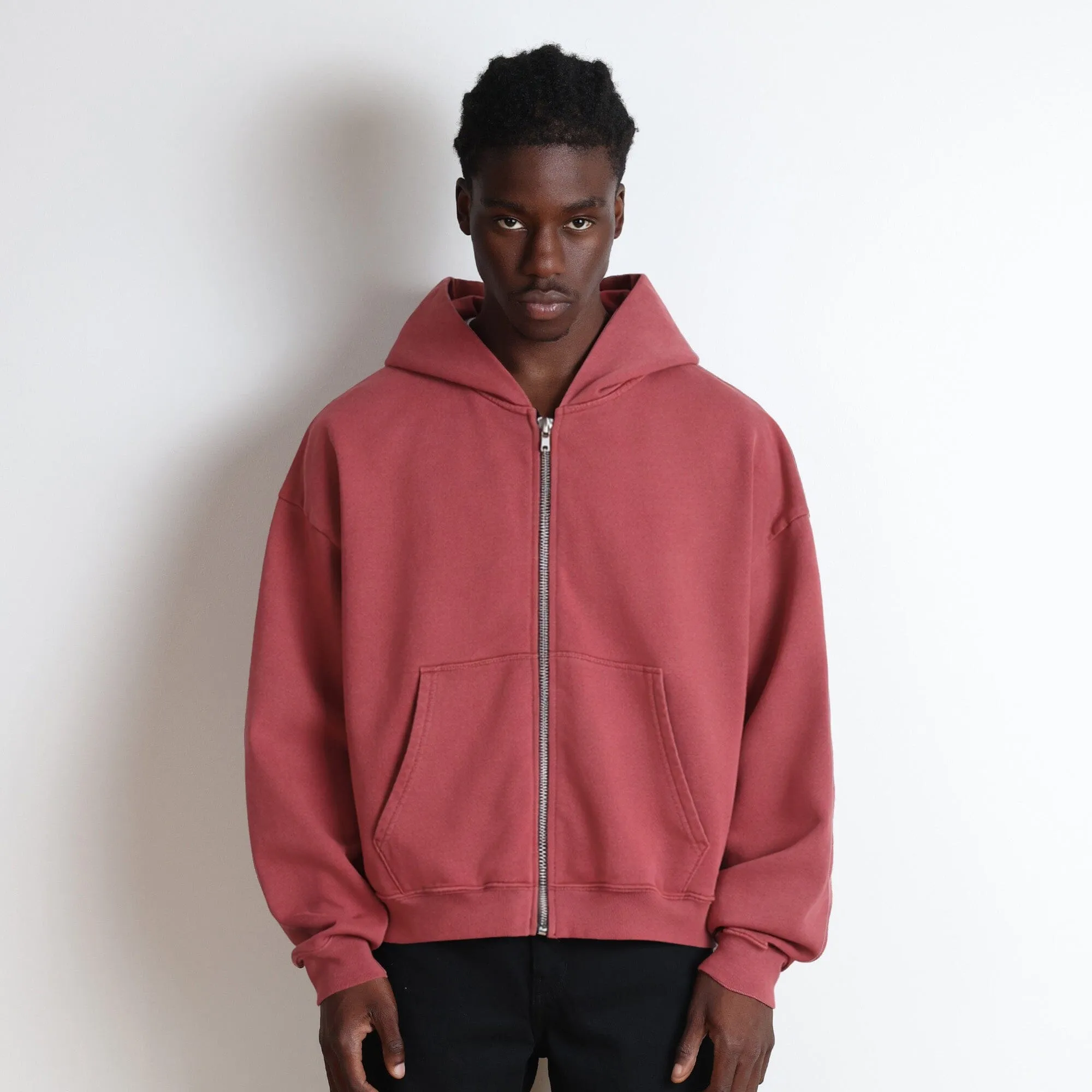 Mercer Crop Zip III | Relaxed, Drop-Shoulder sold by Pool House New York