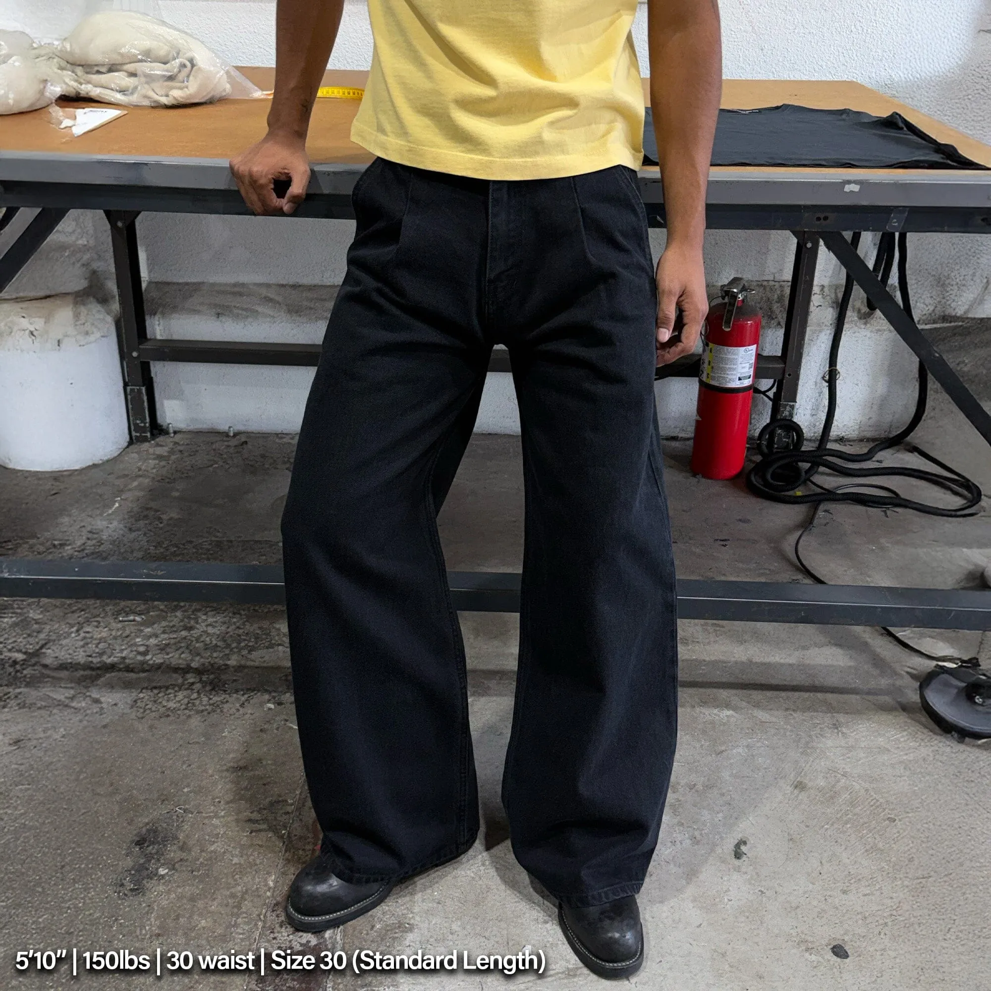 Shibuya Pleated Jeans | Baggy, Wide-Leg sold by Pool House New York product image thumbnail 5