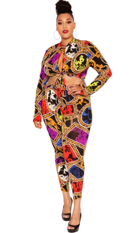 Diva 2Pcs Pant Set (Black) sold by Boughie Curves