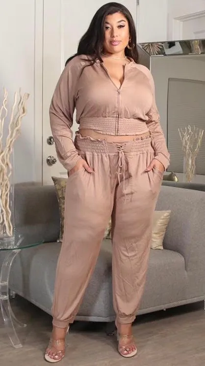 Chill Out 2Pcs Pant Set (Nude) sold by Boughie Curves product image thumbnail 2