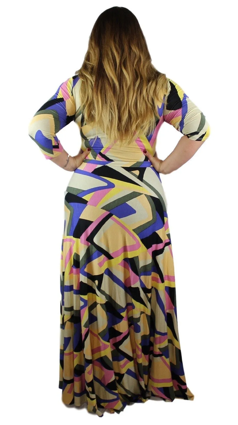 Summer Breeze Maxi Dress (Pastel Abstract) sold by Boughie Curves product image thumbnail 2