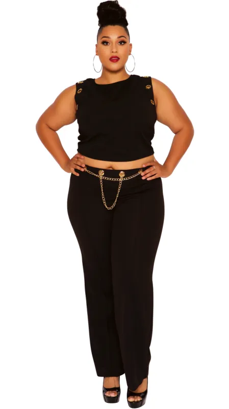 2 Chains 2Pcs Pant Set (Black) sold by Boughie Curves