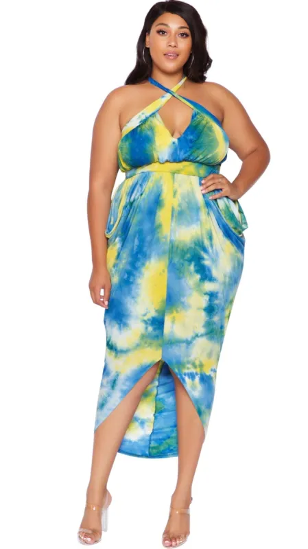 Cool Breeze Dress (Tie Dye) sold by Boughie Curves