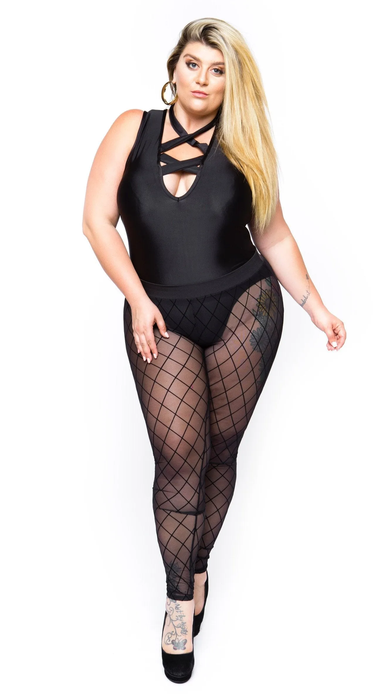 The Strap Trap Bodysuit (Black) sold by Boughie Curves product image thumbnail 5