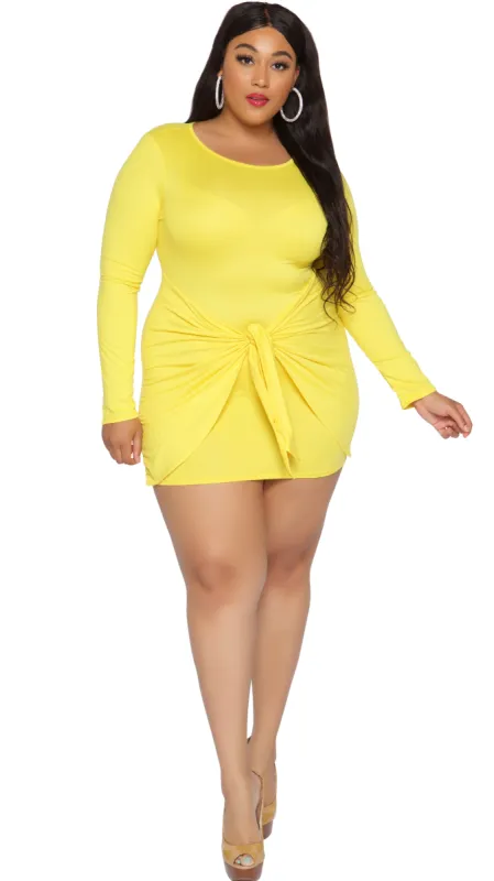 Bay Bae Mini Dress (Yellow) sold by Boughie Curves