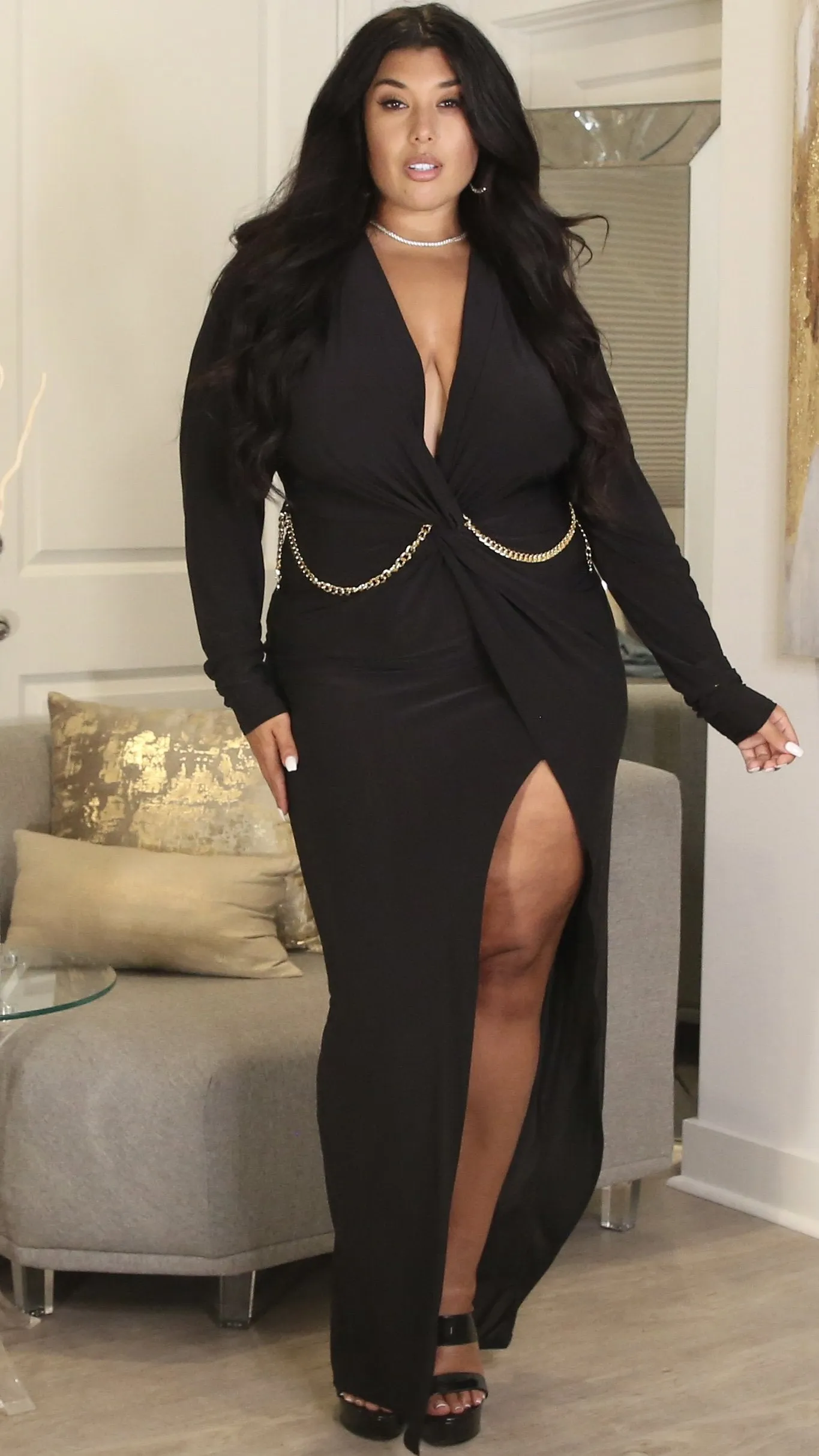 Rebellious Maxi Dress (Black) sold by Boughie Curves product image thumbnail 2