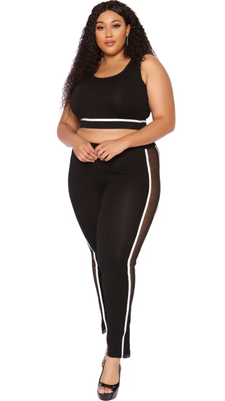 Bombay 2Pcs Pant Set (Black) sold by Boughie Curves