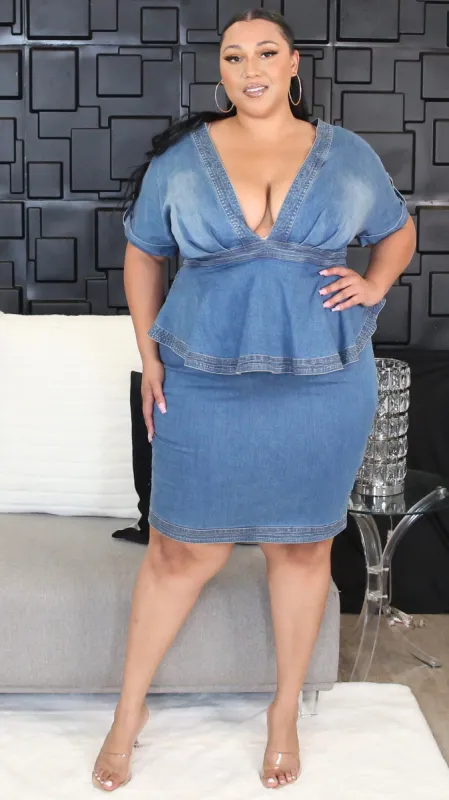 Dream Girl Dress (Denim) sold by Boughie Curves