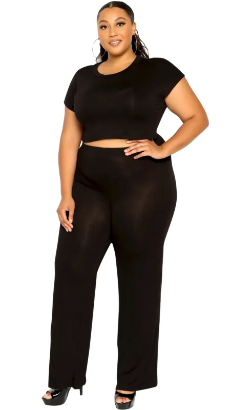 Stormy Night 2Pcs Pant Set (Black) sold by Boughie Curves