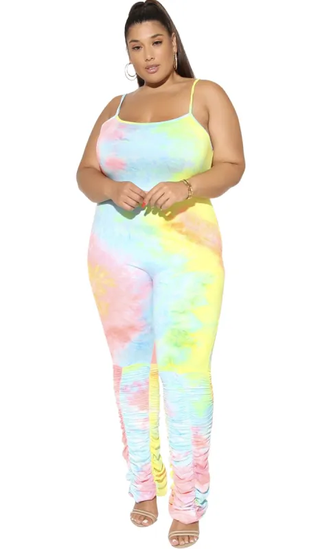 Playtime Jumper (Yellow/Pink/Blue Tie Dye) sold by Boughie Curves