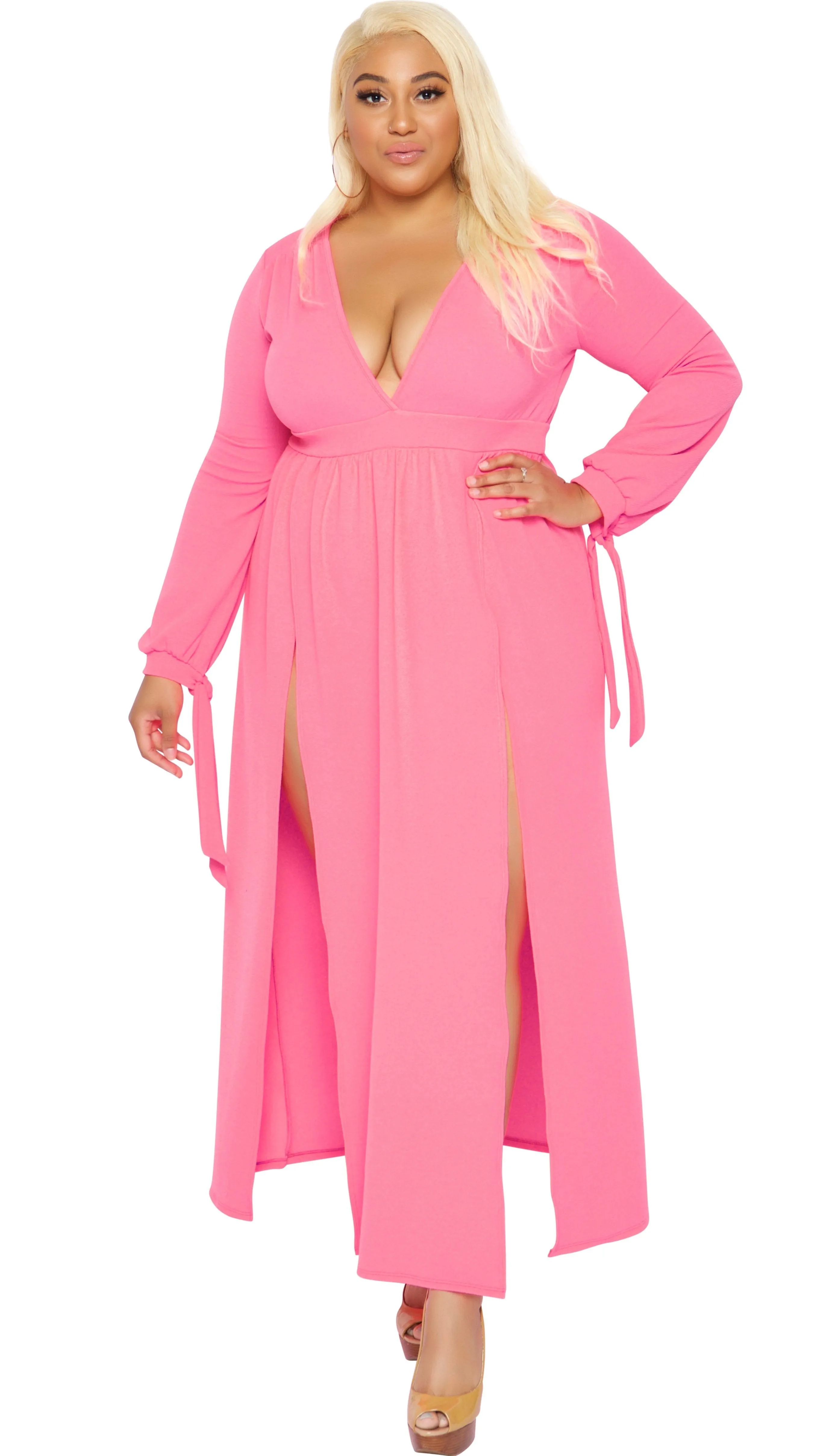 Yummy Maxi Dress (Pink) sold by Boughie Curves