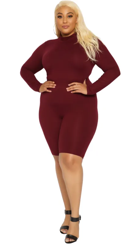 Glam Girl Romper (Burgundy) sold by Boughie Curves