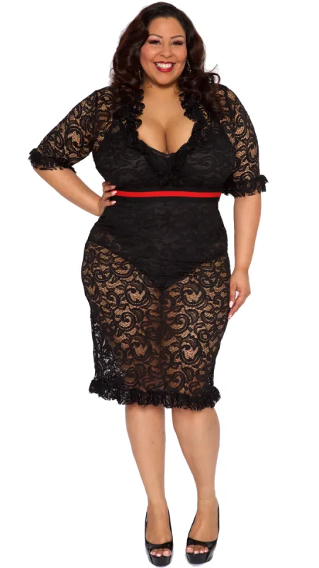 Drama Dress (Black) sold by Boughie Curves
