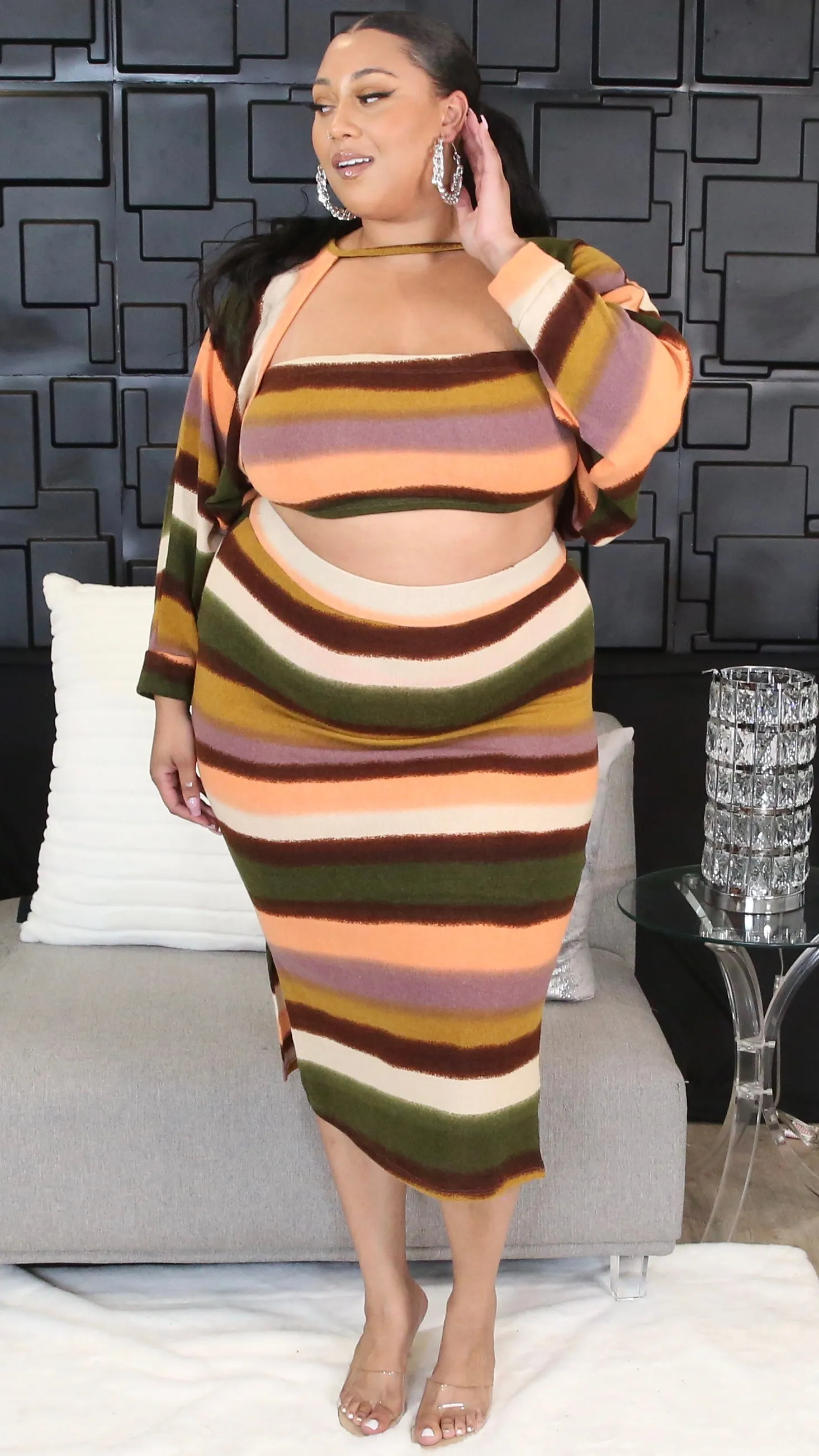 Escape 3Pcs Skirt Set (Multi) sold by Boughie Curves product image thumbnail 2