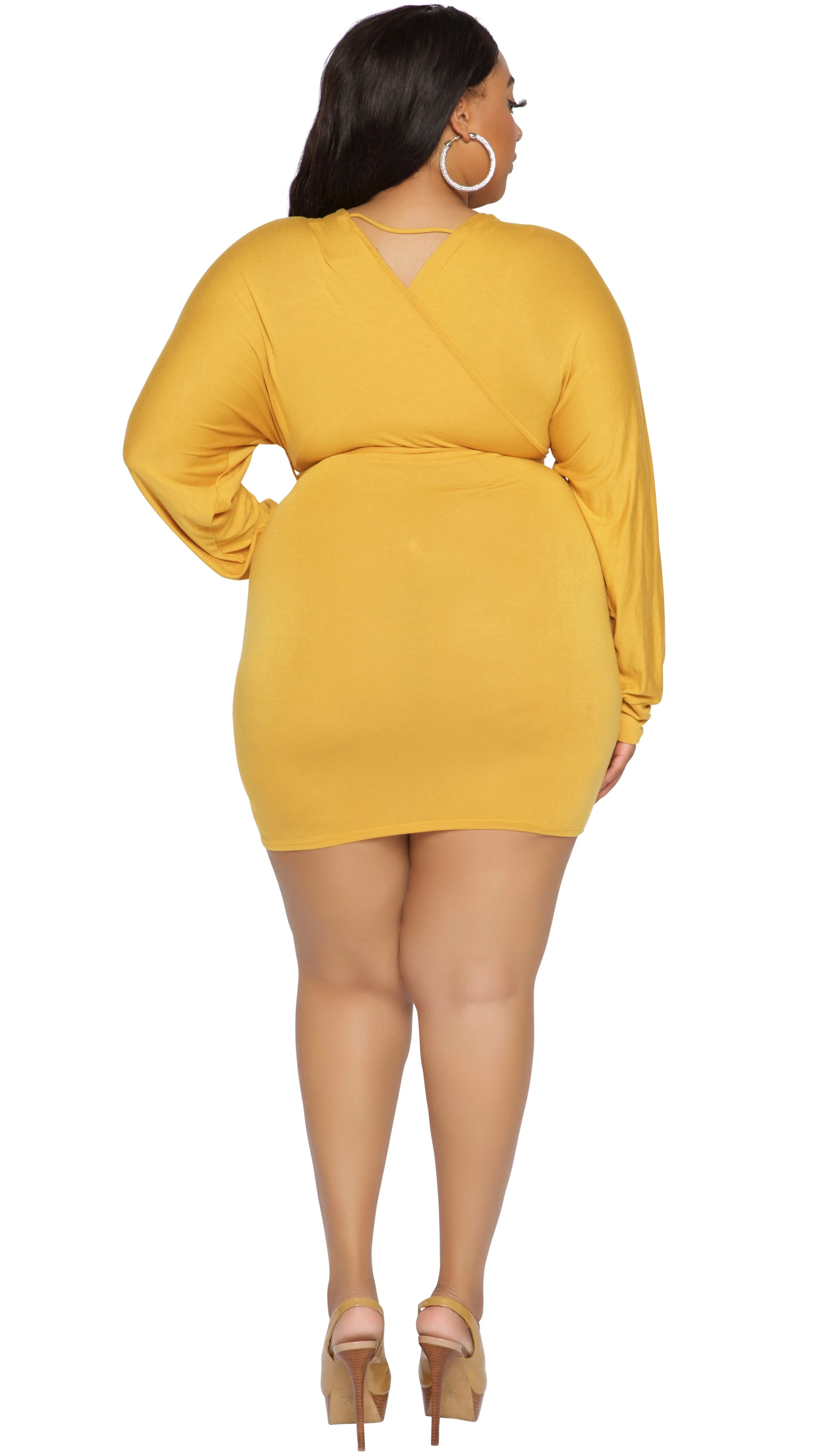 Hold Me Down Dress (Mustard) sold by Boughie Curves product image thumbnail 3